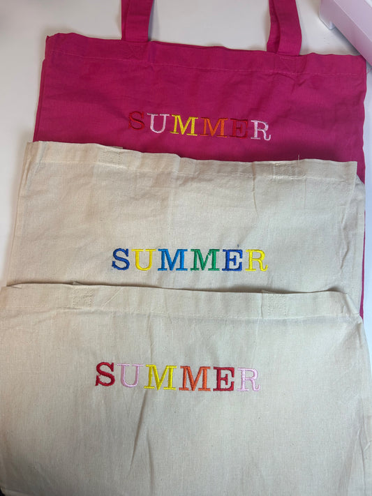 Canvas tasje geborduurd